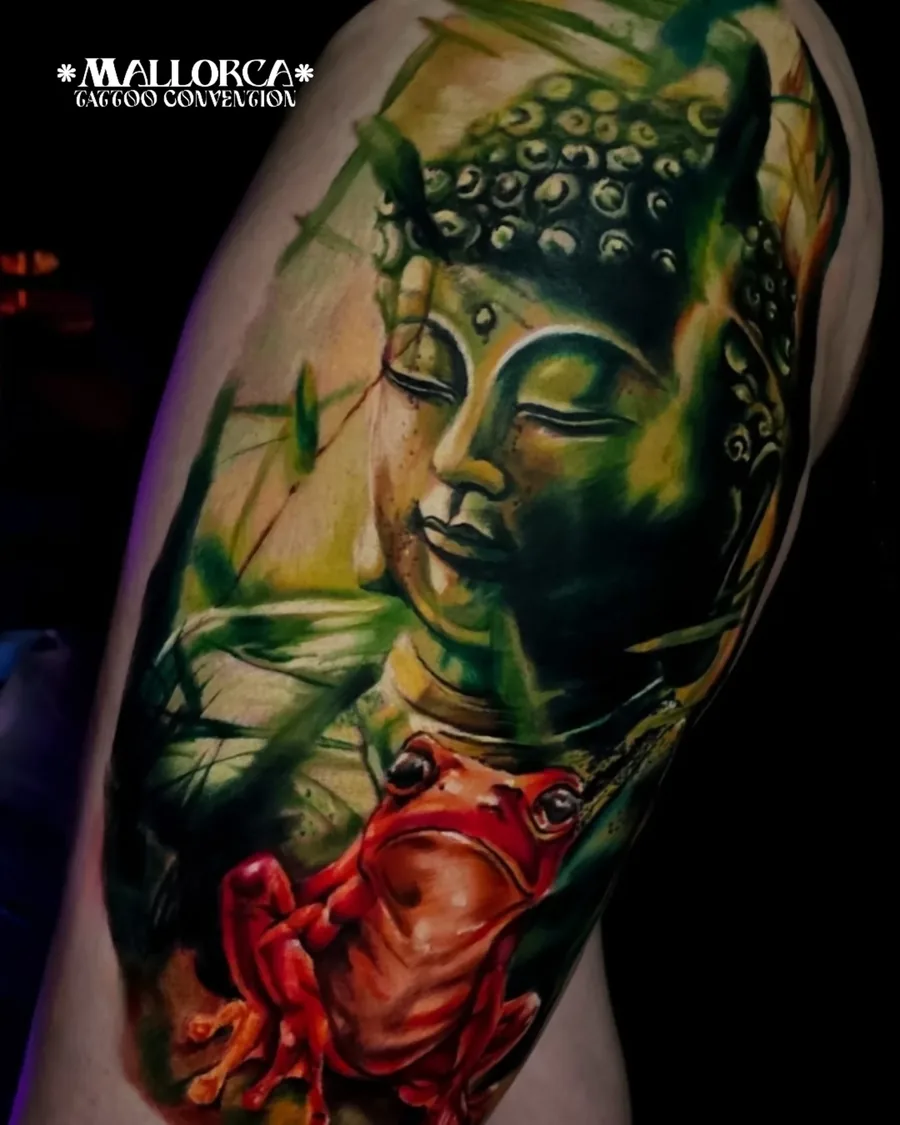 Large colour Buddha piece by Thomas Palaniuk